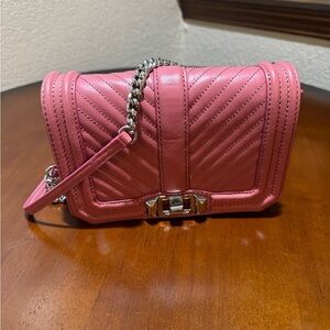 NWOT Rebecca Minkoff Pink Quilted Crossbody Bag with Chain Strap